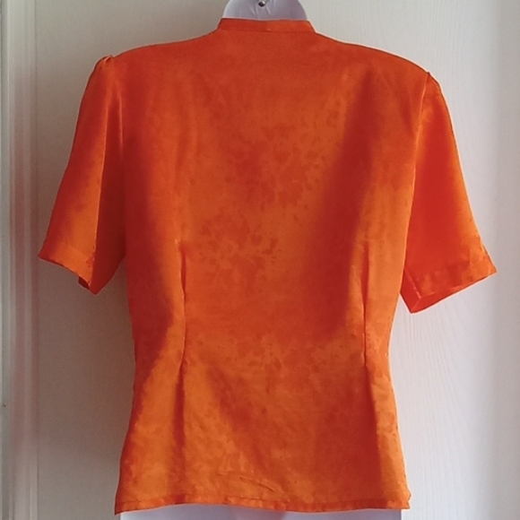 Cavlar | Vintage Silk Blend Orange Blouse - Picture 4 of 8